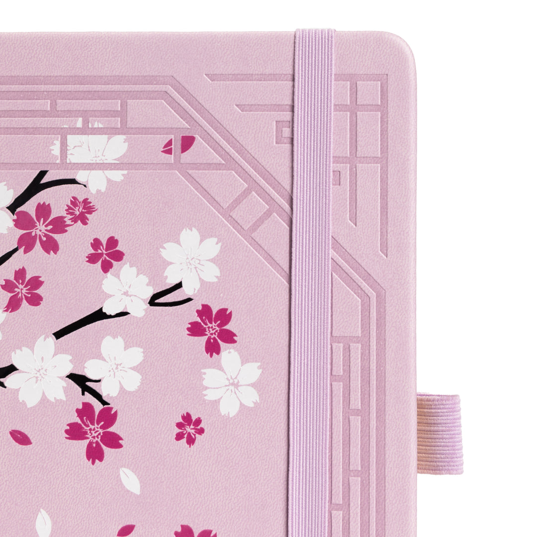 8x8 Square Sakura & Cat Dot Grid Notebook - Pink