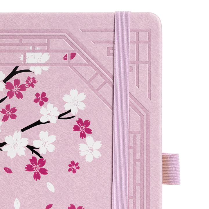 8x8 Square Sakura & Cat Dot Grid Notebook - Pink