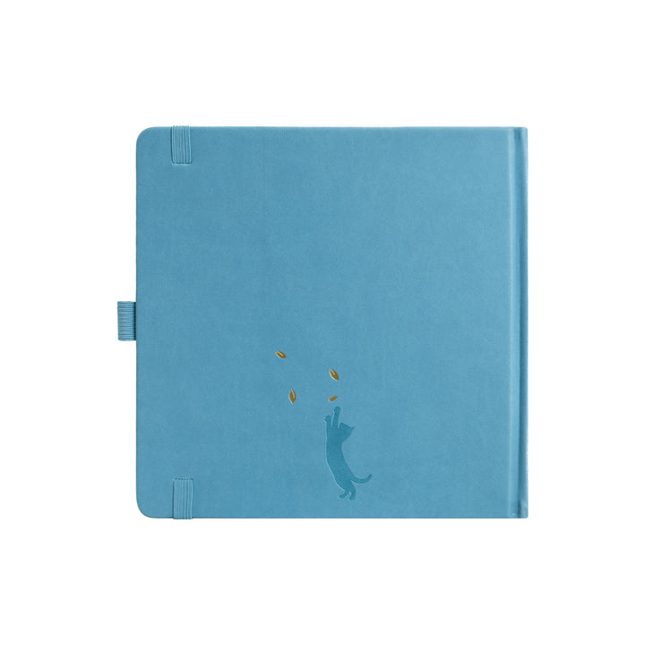 8x8 Square Sakura & Cat Dot Grid Notebook - Sky Blue