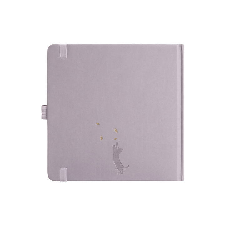 8x8 Square Sakura & Cat Dot Grid Notebook - Taro Purple