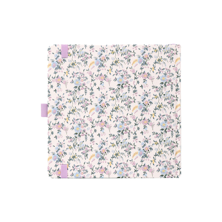 8x8 Square Floral Dot Grid Notebook - Lavender