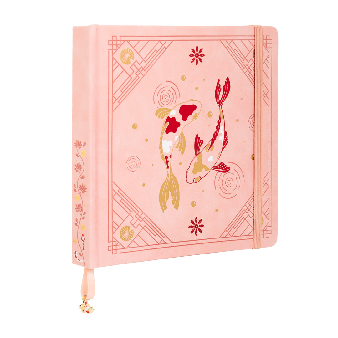 8x8 Square Lotus &amp; Koi Notebook - Pink