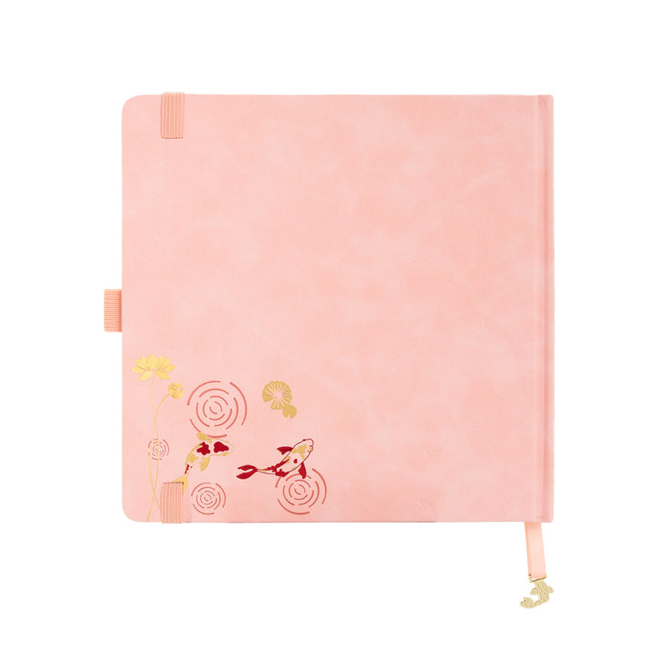 8x8 Square Lotus &amp; Koi Notebook - Pink