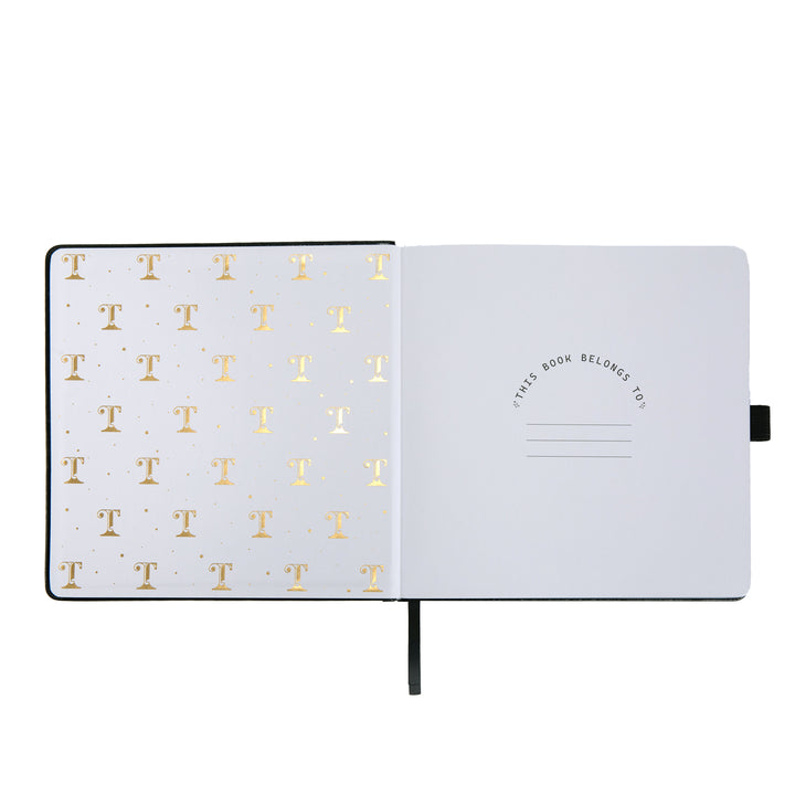 8x8 Square Tree of Life Dot Grid Notebook - Black