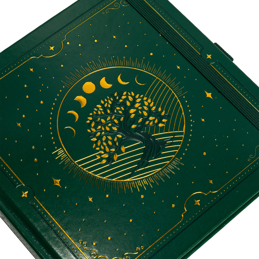 8x8 Square Tree of Life Dot Grid Notebook - Green