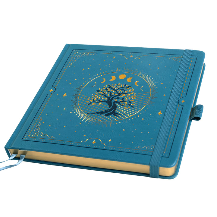 8x8 Square Tree of Life Dot Grid Notebook - Lake Blue