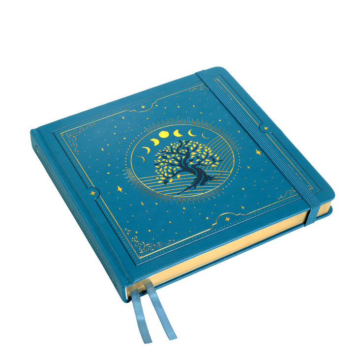 8x8 Square Tree of Life Dot Grid Notebook - Lake Blue
