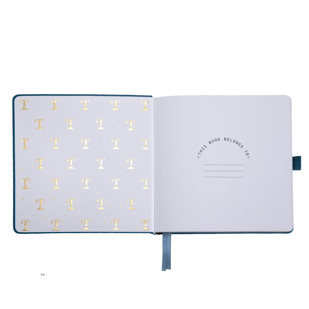 8x8 Square Tree of Life Dot Grid Notebook - Lake Blue