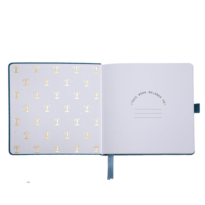 8x8 Square Tree of Life Dot Grid Notebook - Lake Blue