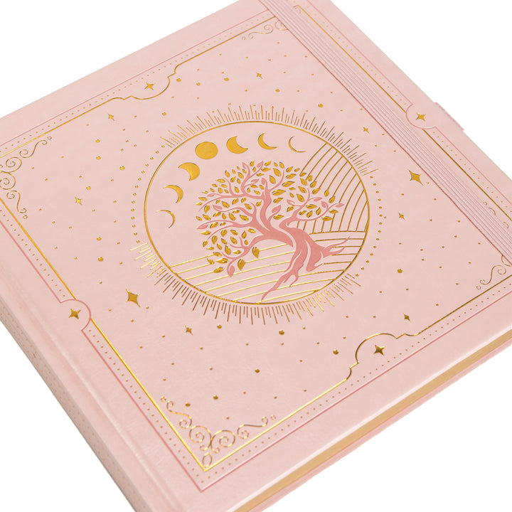 8x8 Square Tree of Life Dot Grid Notebook - Pink