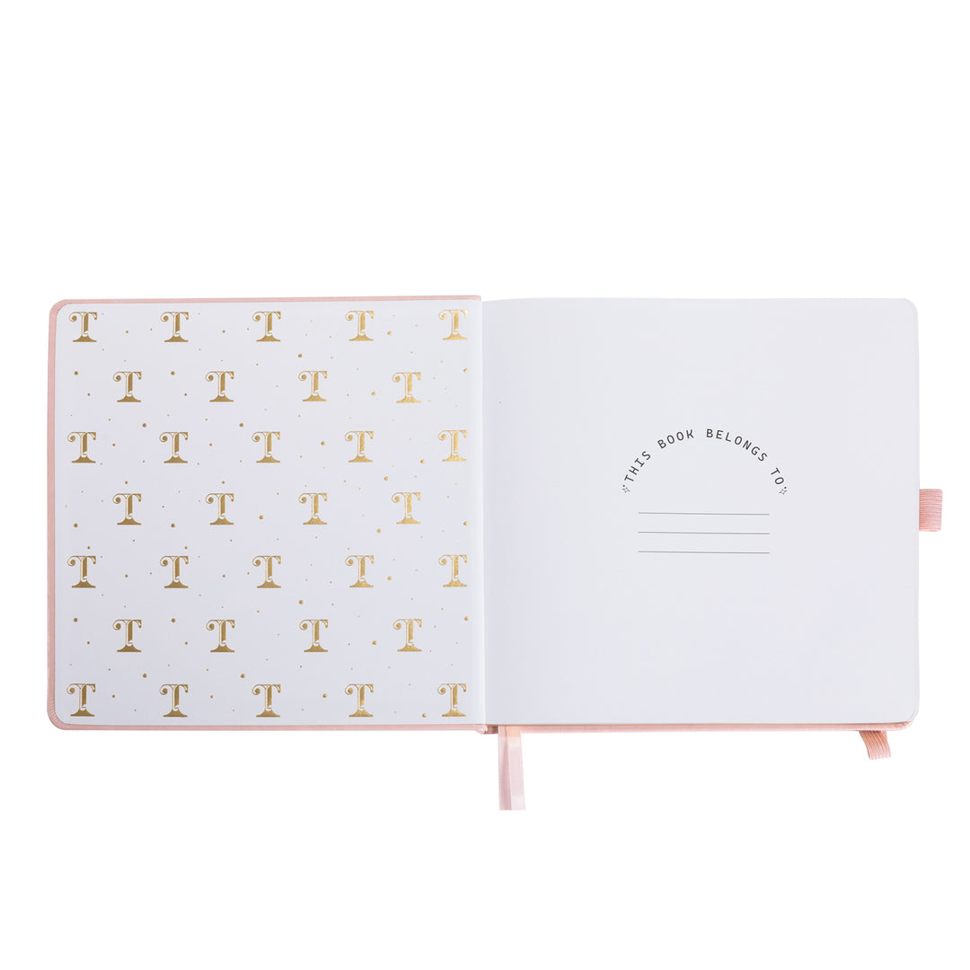 8x8 Square Tree of Life Dot Grid Notebook - Pink
