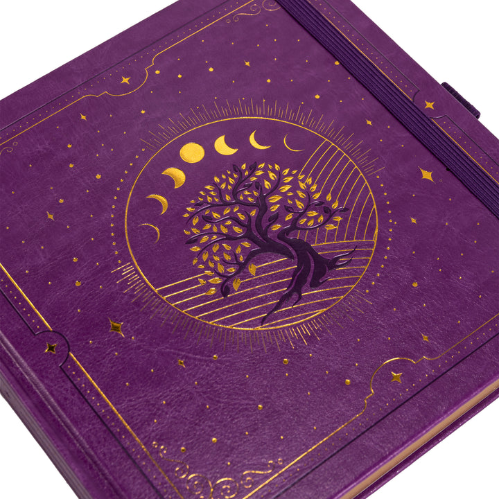 8x8 Square Tree of Life Dot Grid Notebook - Purple