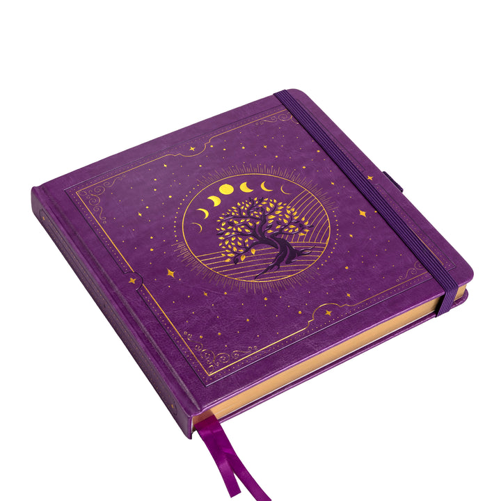 8x8 Square Tree of Life Dot Grid Notebook - Purple