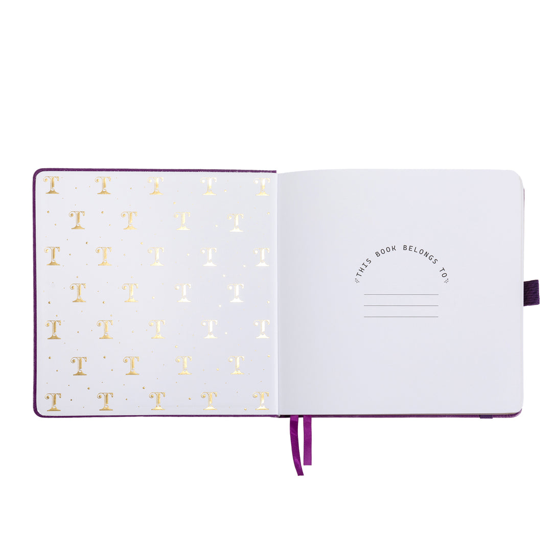 8x8 Square Tree of Life Dot Grid Notebook - Purple