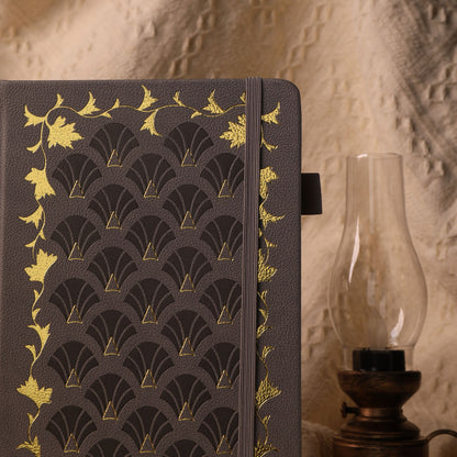 A5 Art Deco Dot Grid Notebook - Gray