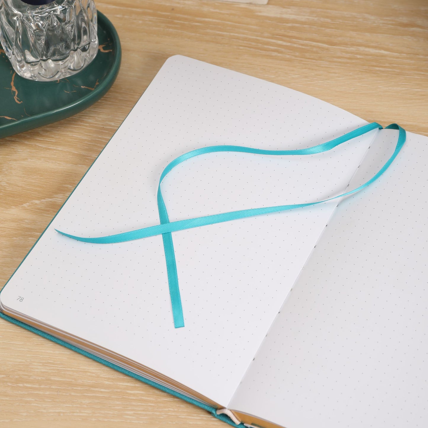 A5 Art Deco Dot Grid Notebook - Teal