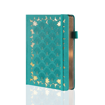 A5 Art Deco Dot Grid Notebook - Teal