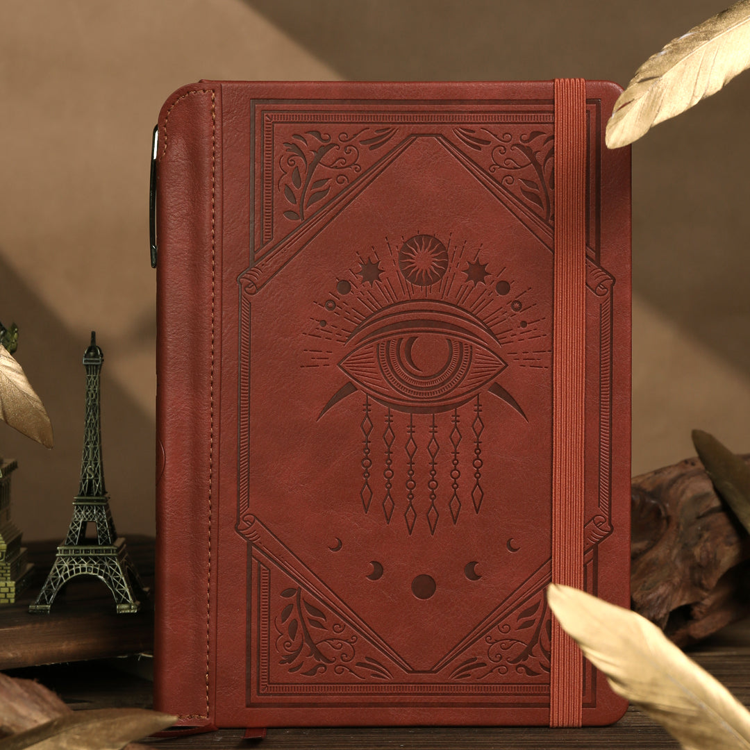 A5 Evil Eye Lined Notebook - Brown