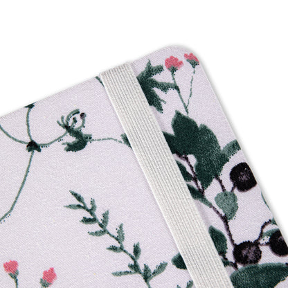 A5 Floral Compilation Lined Notebook - White