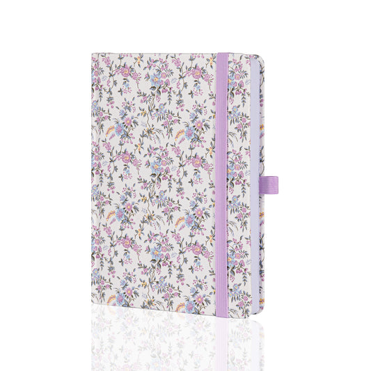 A5 Floral Dot Grid Bullet Journal - Lavender