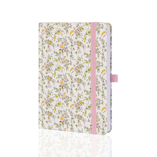 A5 Floral Dot Grid Bullet Journal - Pink