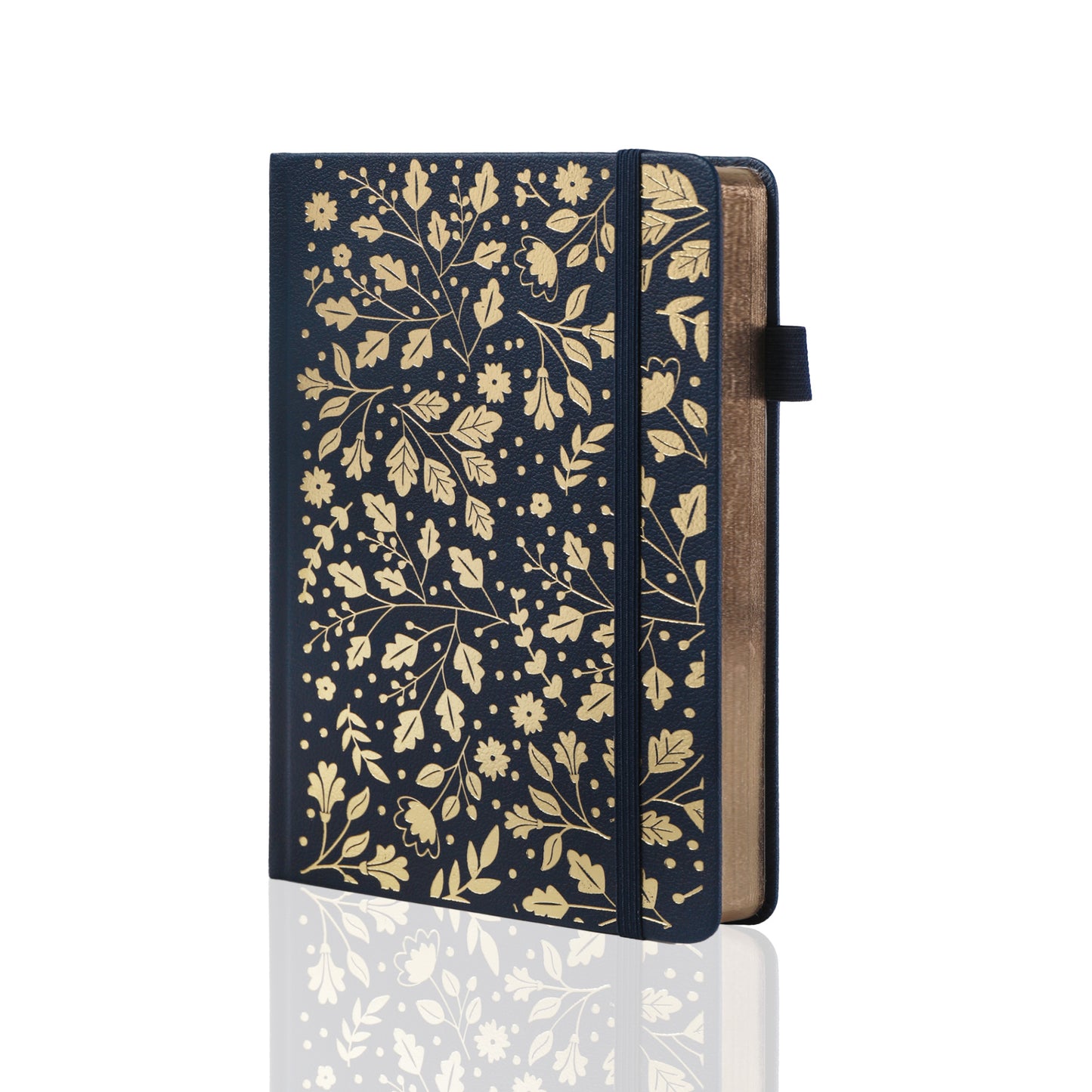 A5 Foliage Dot Grid Notebook - Navy