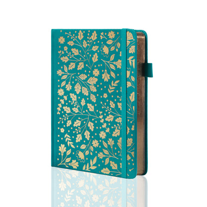 A5 Foliage Dot Grid Notebook - Teal