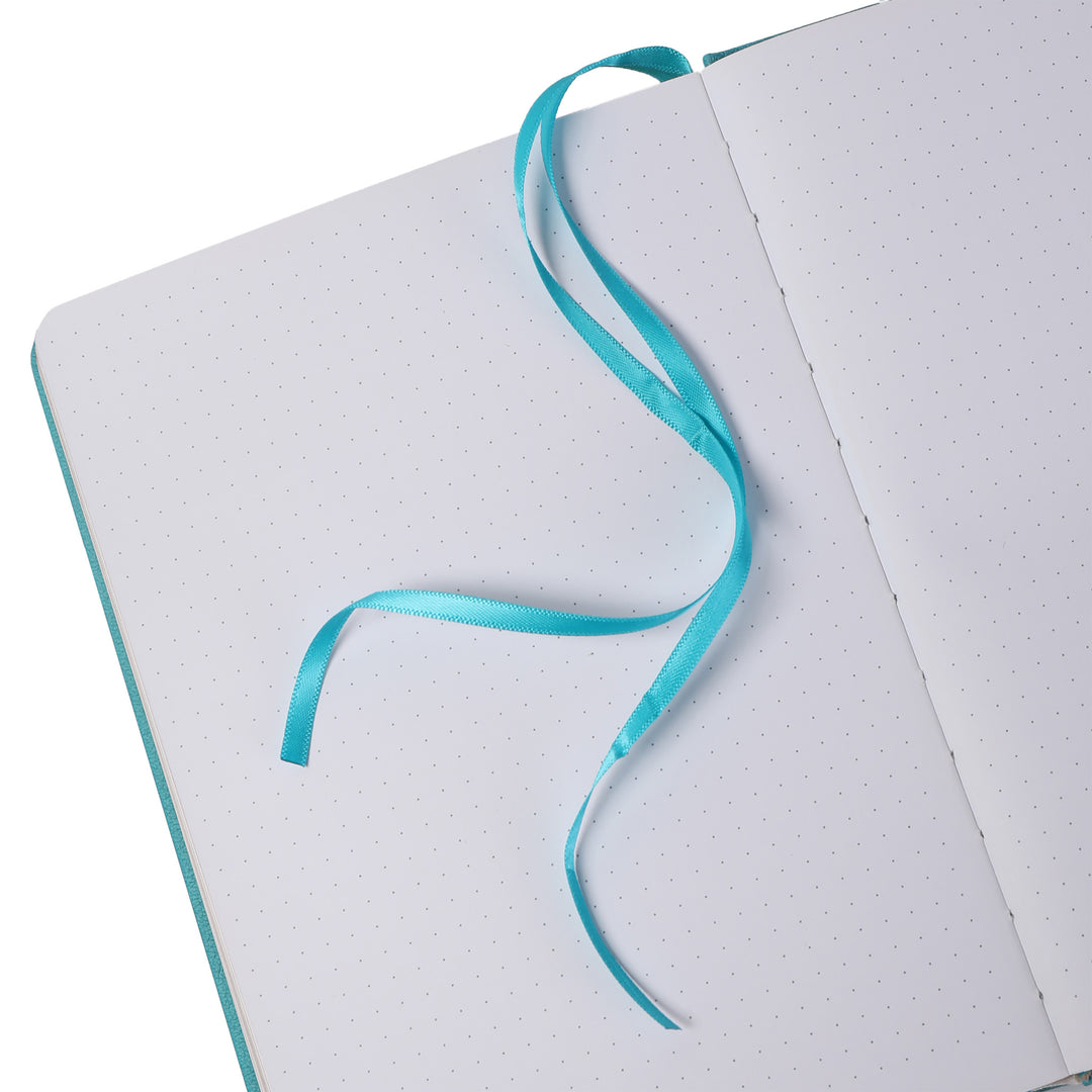 A5 Foliage Dot Grid Notebook - Teal