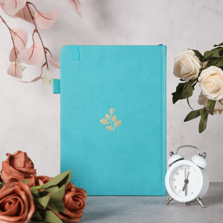 A5 Foliage Dot Grid Notebook - Teal