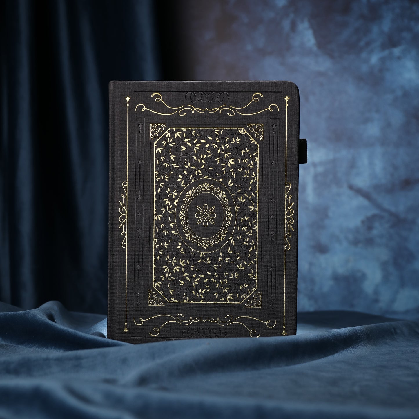 A5 Gold Vintage Dot Grid Notebook - Black