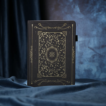 A5 Gold Vintage Dot Grid Notebook - Black