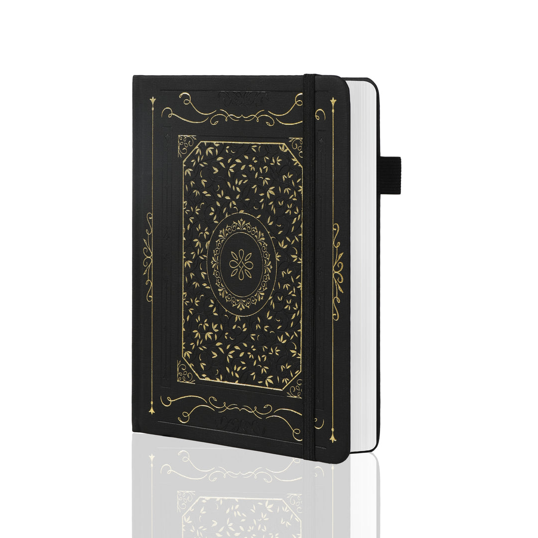 A5 Gold Vintage Dot Grid Notebook - Black