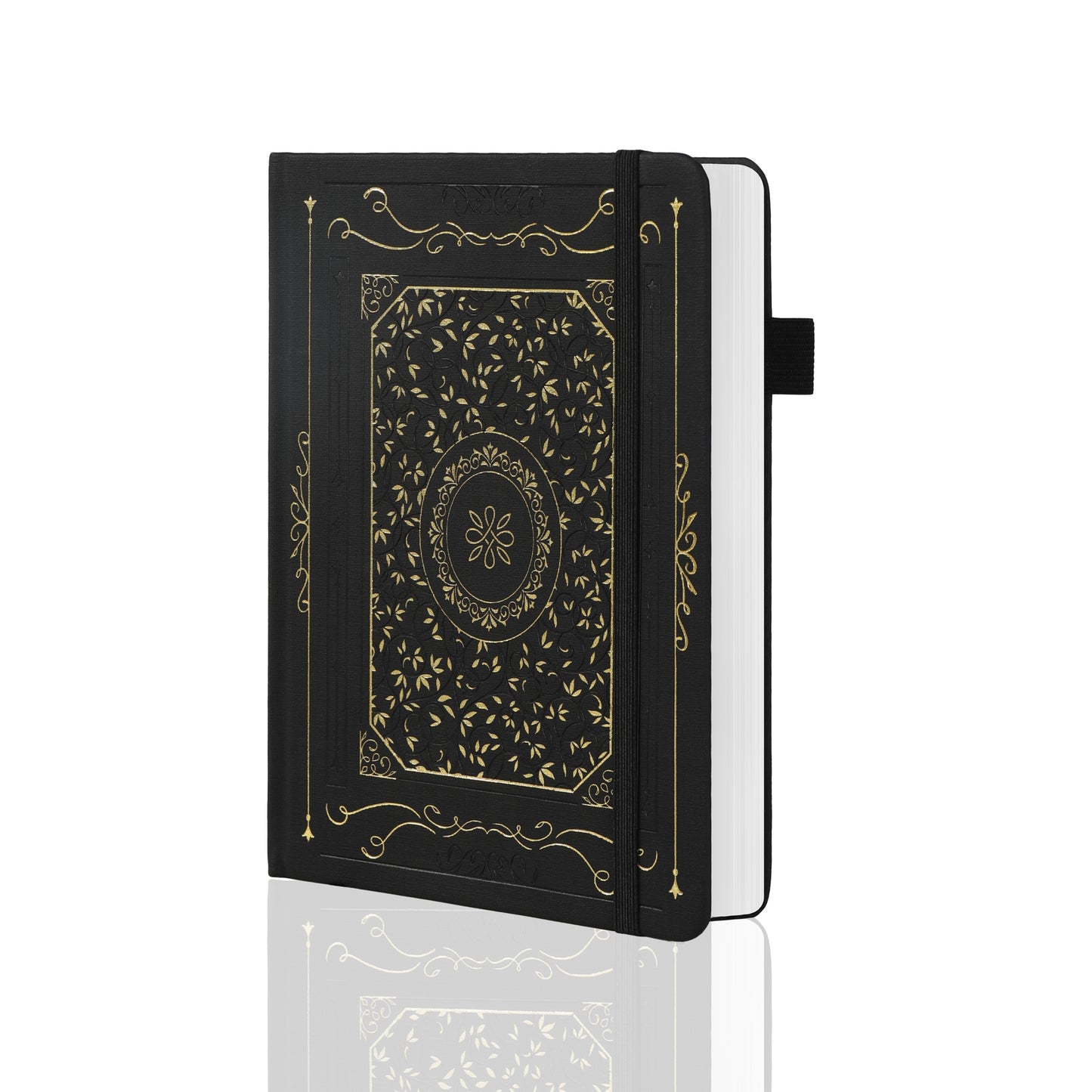 A5 Gold Vintage Dot Grid Notebook - Black