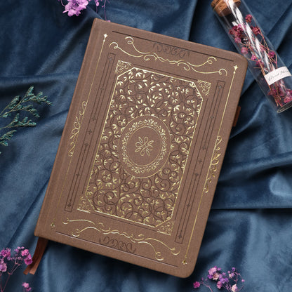 A5 Gold Vintage Dot Grid Notebook - Brown