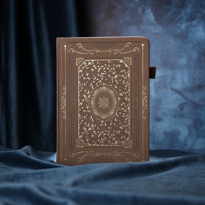 A5 Gold Vintage Dot Grid Notebook - Brown