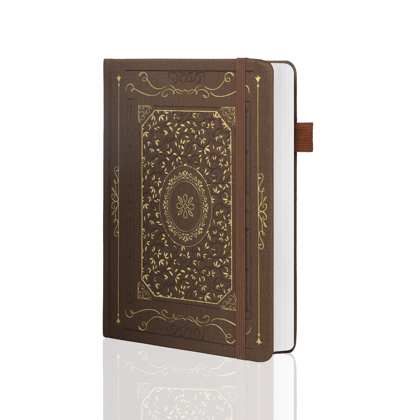 A5 Gold Vintage Dot Grid Notebook - Brown