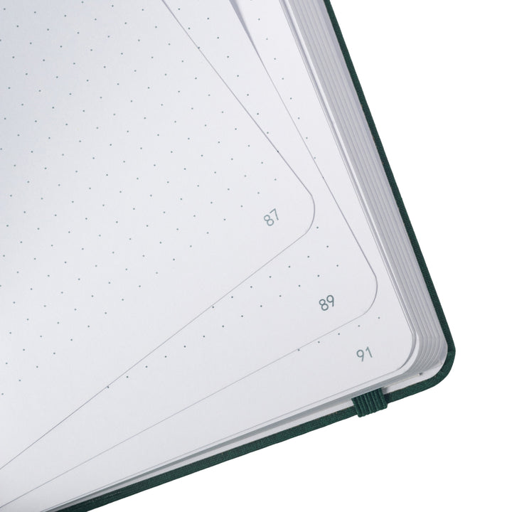 A5 Gold Vintage Dot Grid Notebook - Emerald Green