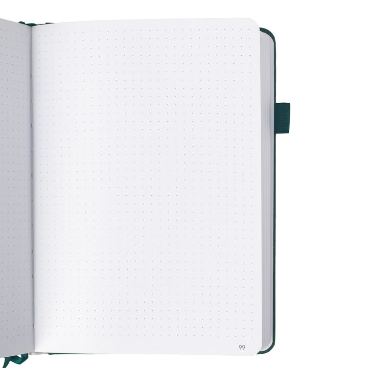 A5 Gold Vintage Dot Grid Notebook - Emerald Green