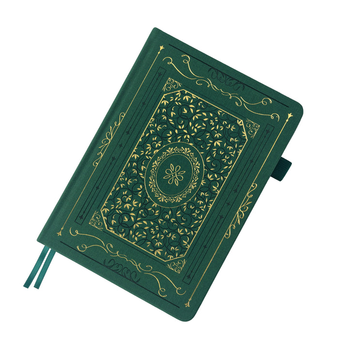 A5 Gold Vintage Dot Grid Notebook - Emerald Green