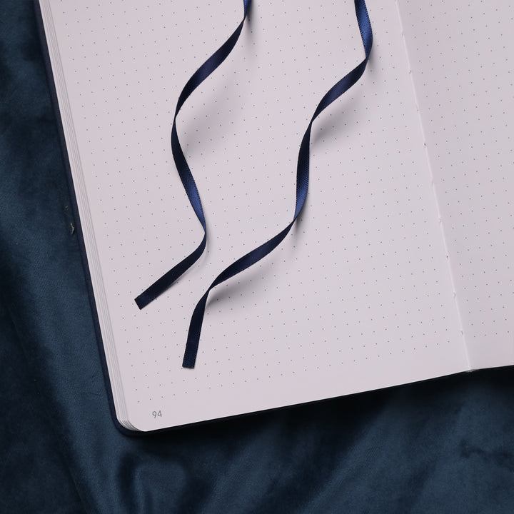 A5 Gold Vintage Dot Grid Notebook - Navy