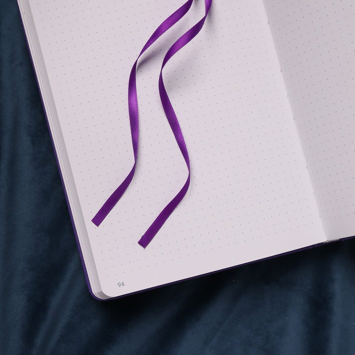 A5 Gold Vintage Dot Grid Notebook - Purple