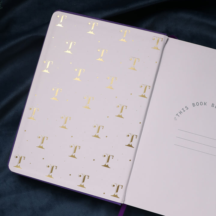 A5 Gold Vintage Dot Grid Notebook - Purple