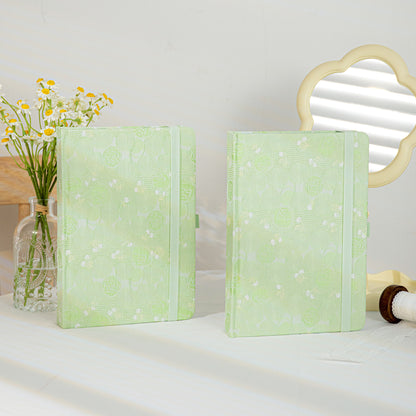 A5 Lace Lined Notebook - Mint