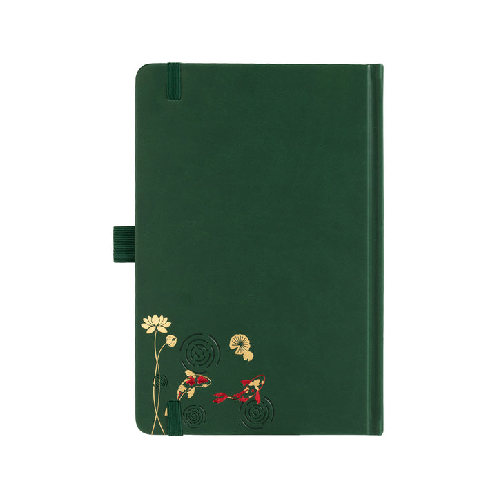 A5 Lotus &amp; Koi Notebook - Deep Green