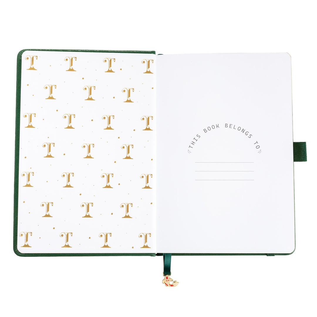 A5 Lotus &amp; Koi Notebook - Deep Green