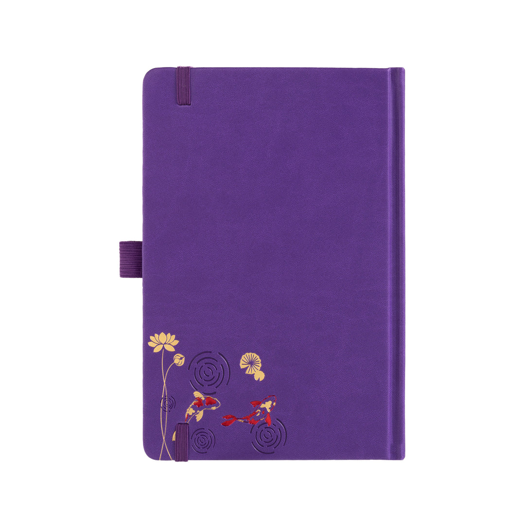 A5 Lotus &amp; Koi Notebook - Deep Purple