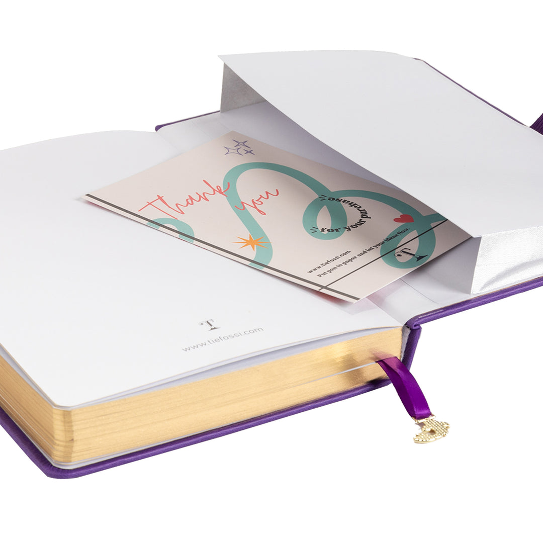 A5 Lotus &amp; Koi Notebook - Deep Purple