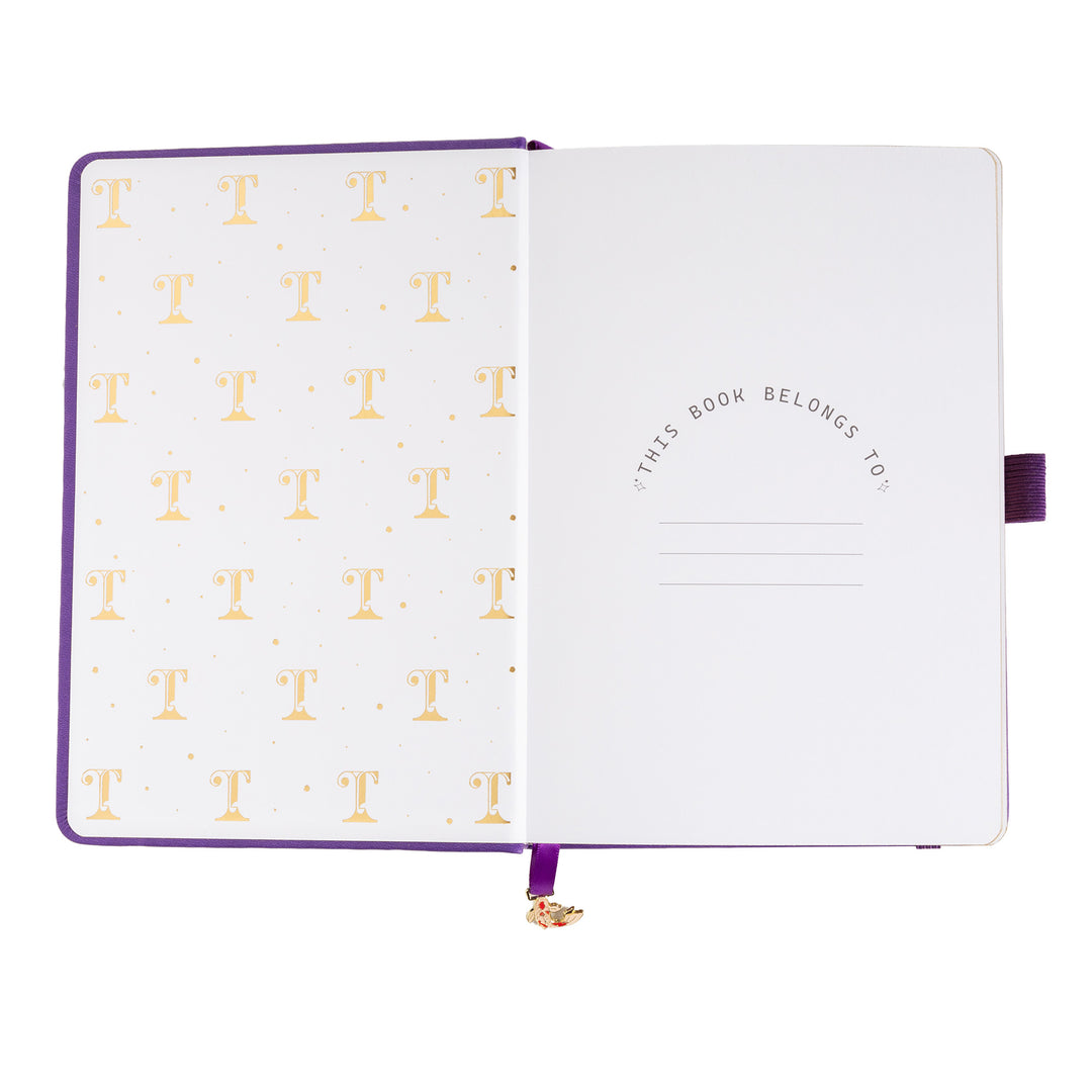 A5 Lotus &amp; Koi Notebook - Deep Purple