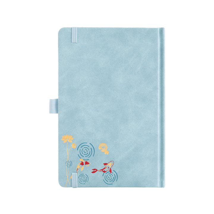 A5 Lotus &amp; Koi Notebook - Light Blue