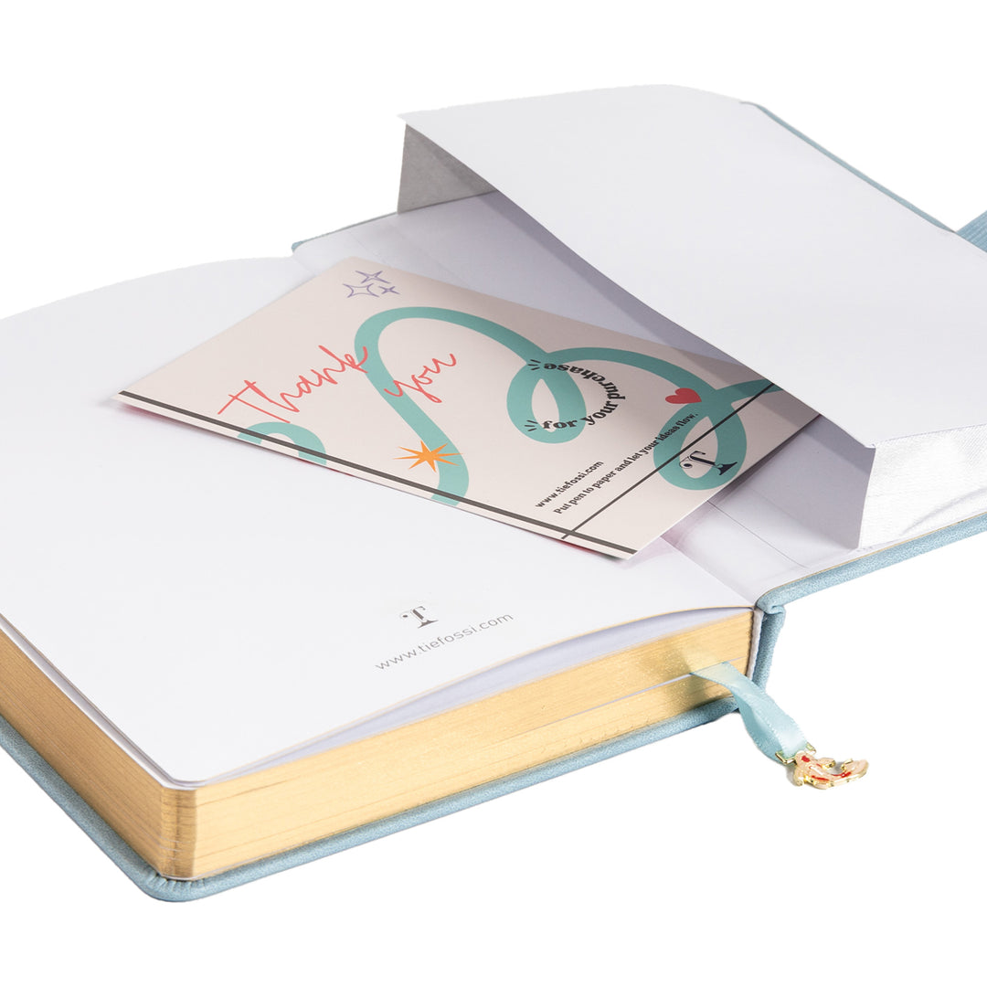 A5 Lotus &amp; Koi Notebook - Light Blue